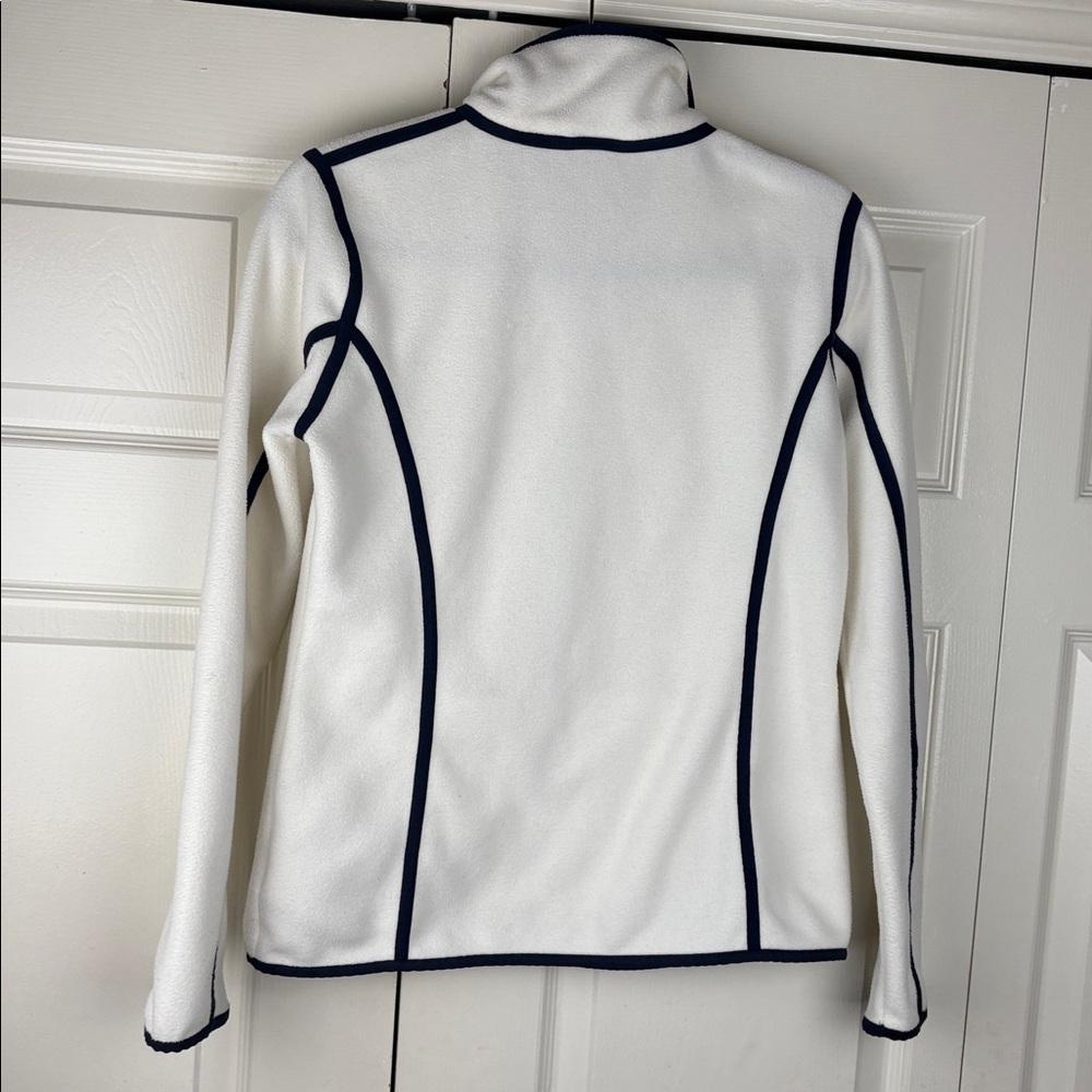 Bogner Sport White Fleece Jacket Navy Piping Full Zip Size M - Picture 7 of 9
